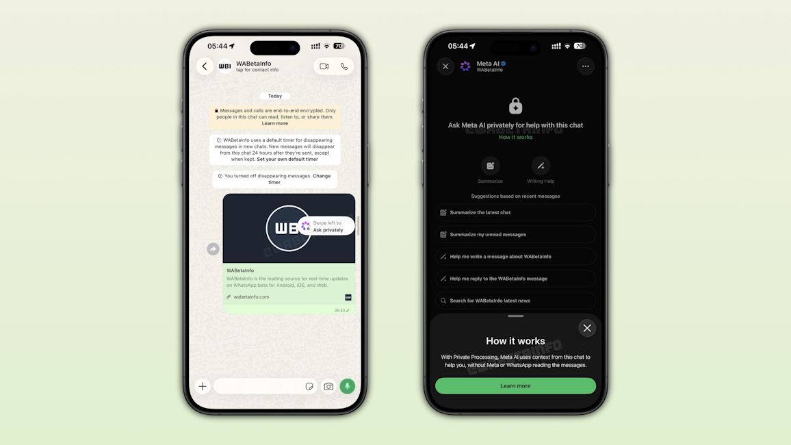 WhatsApp Side Chat feature showcased