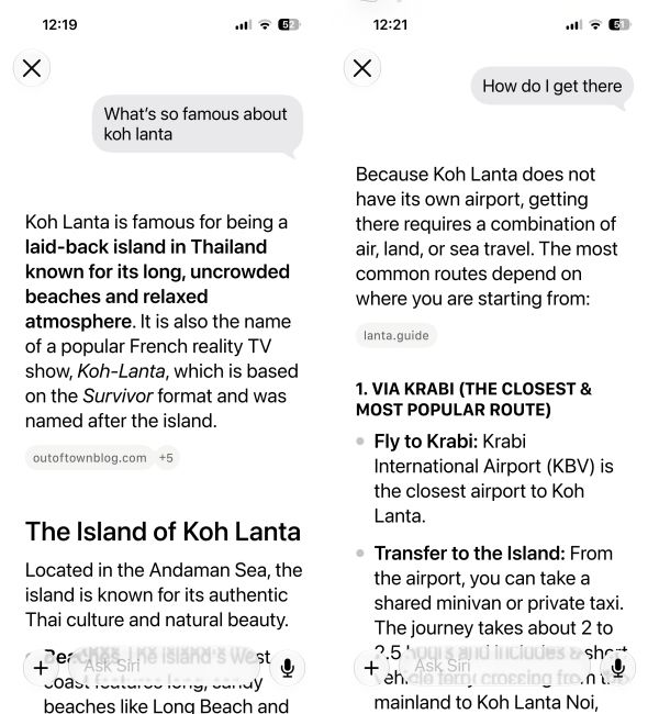 screenshot from iphone running ios 27 developer beta showing siri ai world knowledge