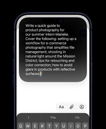 write with siri ai demo on iphone