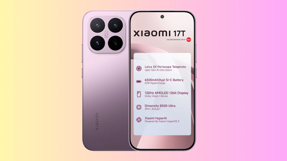 Xiaomi 17T violet front and back design showcased Xiaomi 17T violet front and back design showcased