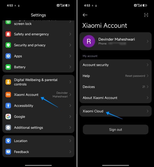 screenshot from xiaomi phone showing how to back up data screenshot from xiaomi phone showing how to back up data