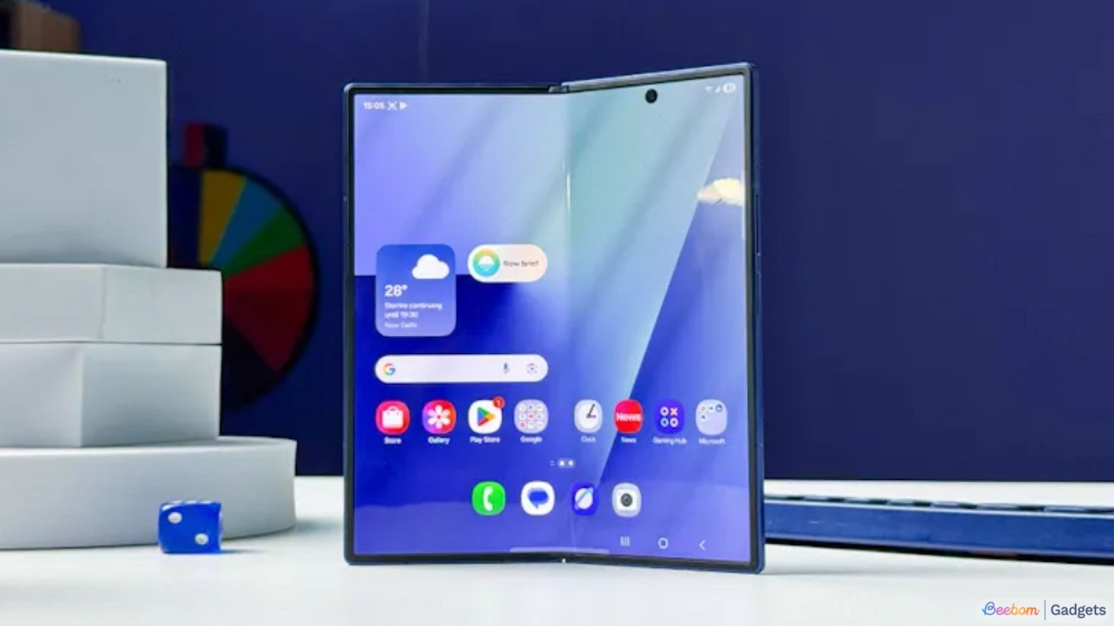 Samsung Galaxy Z Fold 7 unfolded on the table