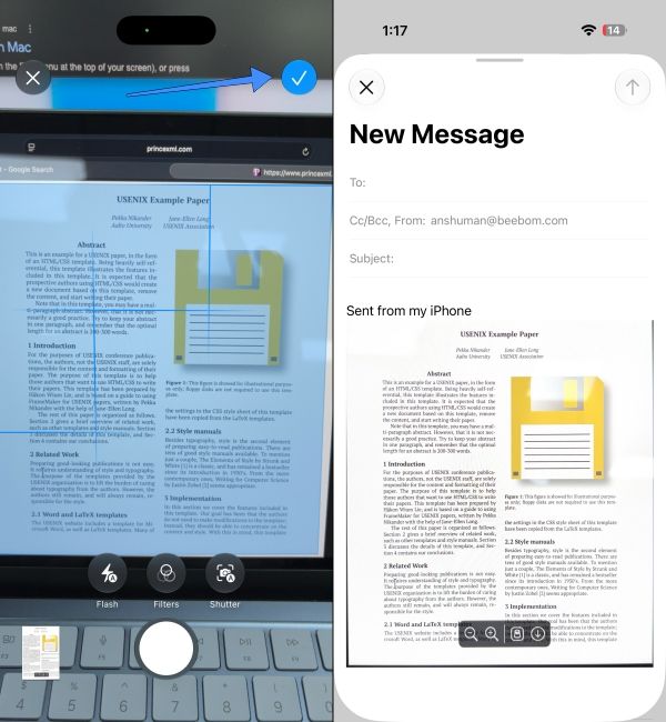 Add scanned document in the email Add scanned document in the email