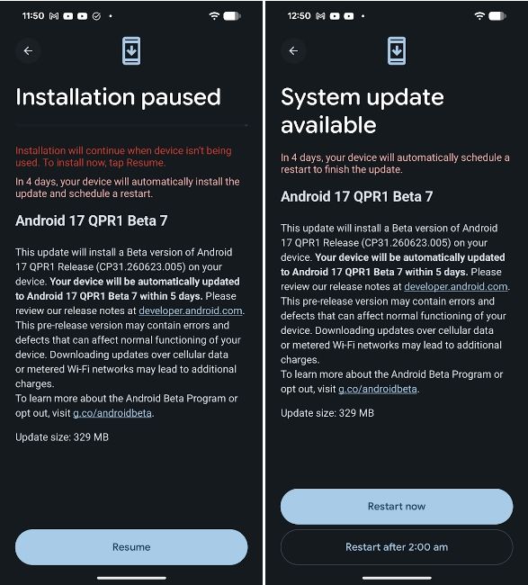 Android 17 QPR1 Beta 7 download page on Pixel 8a smartphone Android 17 QPR1 Beta 7 download page on Pixel 8a smartphone