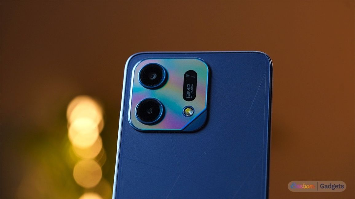 Close up photo of the Lava Virat V1 5G camera bump Close up photo of the Lava Virat V1 5G camera bump