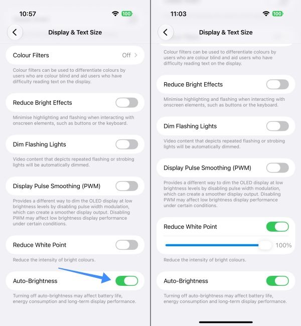 Enable Reduce White Point in iPhones