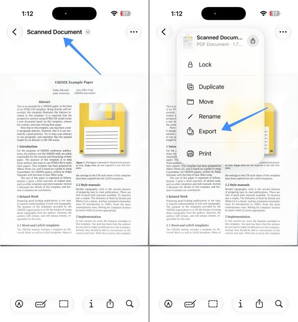 Export scanned documents as PDF in Previews app Export scanned documents as PDF in Previews app