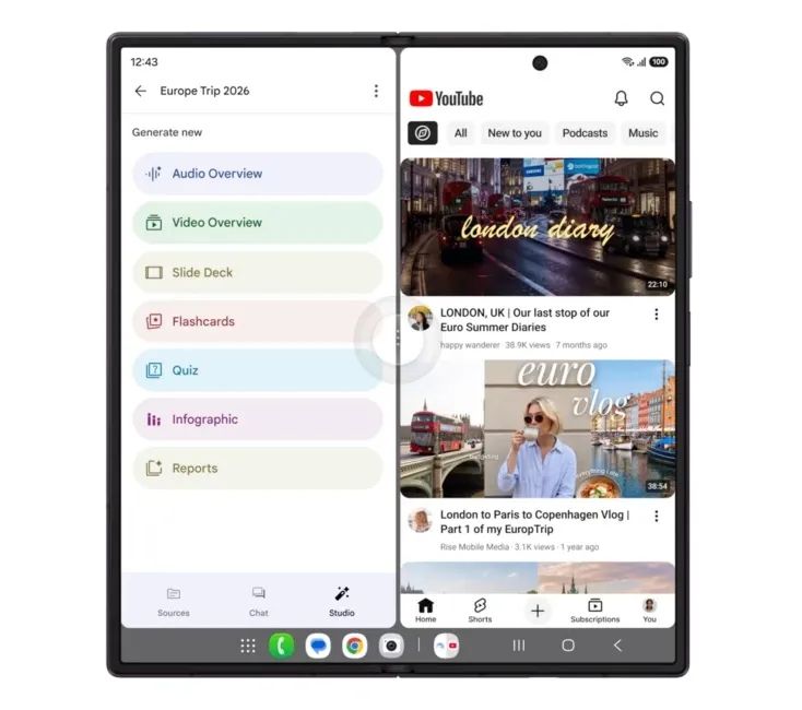gemini notebook on one ui 9-powered galaxy foldable