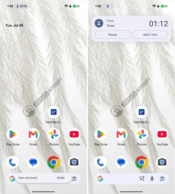Google Clock Live updates feature in action