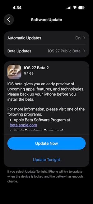 iOS 27 Public Beta 2 update rolling out iOS 27 Public Beta 2 update rolling out