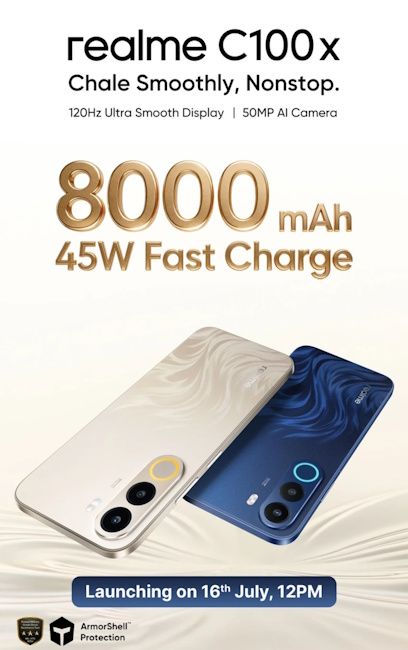 Realme C100x launch date and design revealed