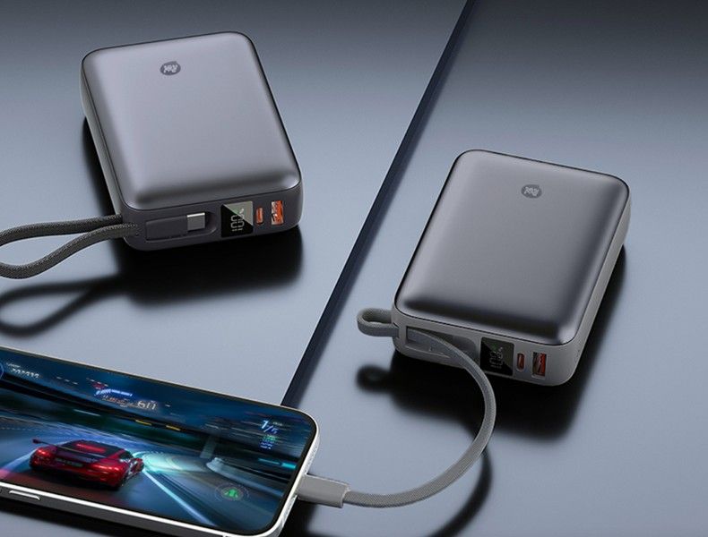 Itel Zeno power bank plugged intoi a smartphone