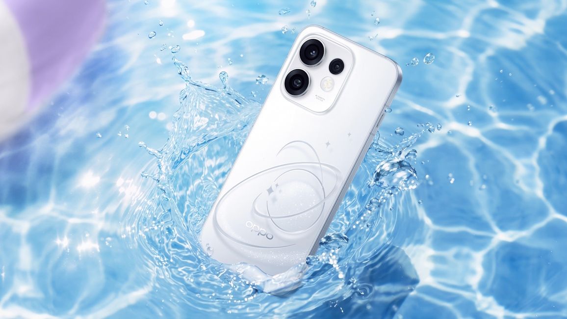Oppo Reno 16 demonstrating IP66 + IP68 + IP69 + IP69K water resistance ratings