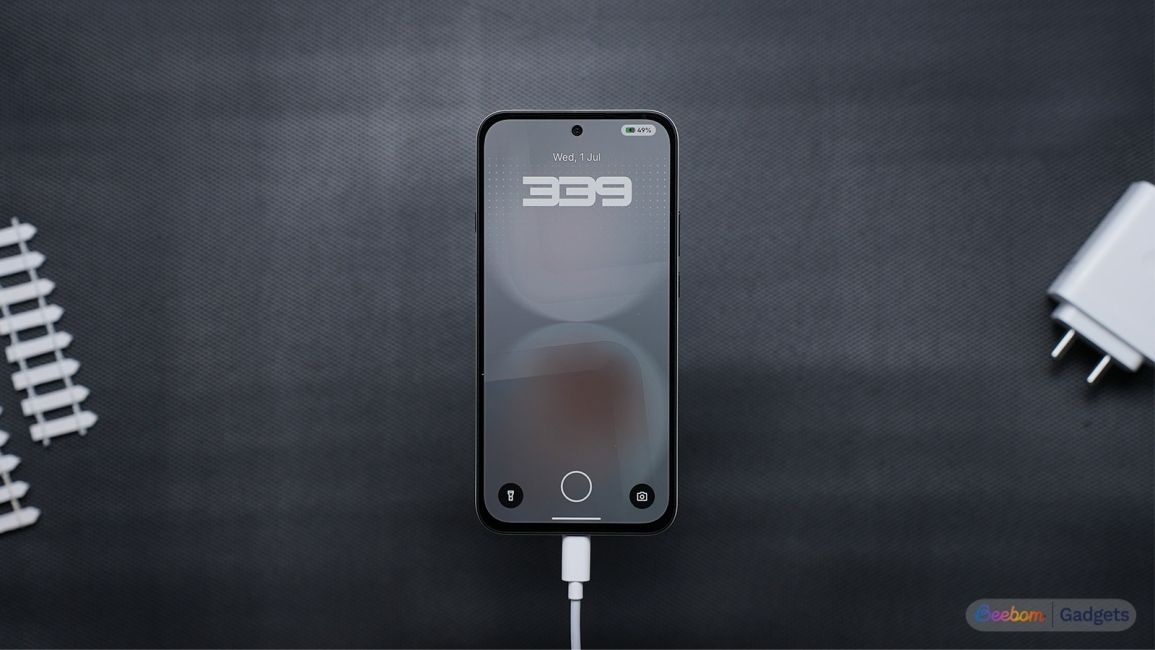 Nothing Phone 4b plugged in while charging