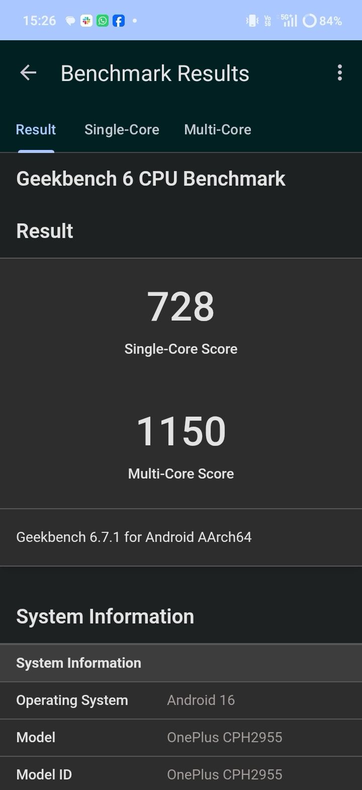 OnePlus N6 Geekbench Benchmarks OnePlus N6 Geekbench Benchmarks
