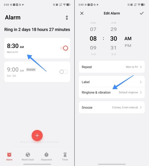 Open Alarm on Vivo phone Open Alarm on Vivo phone