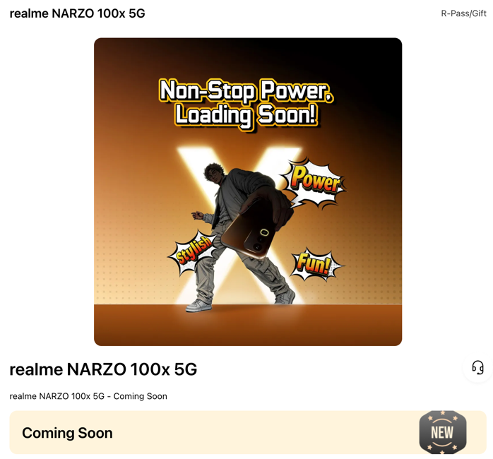 Realme Narzo 100x 5G teaser on official Realme website
