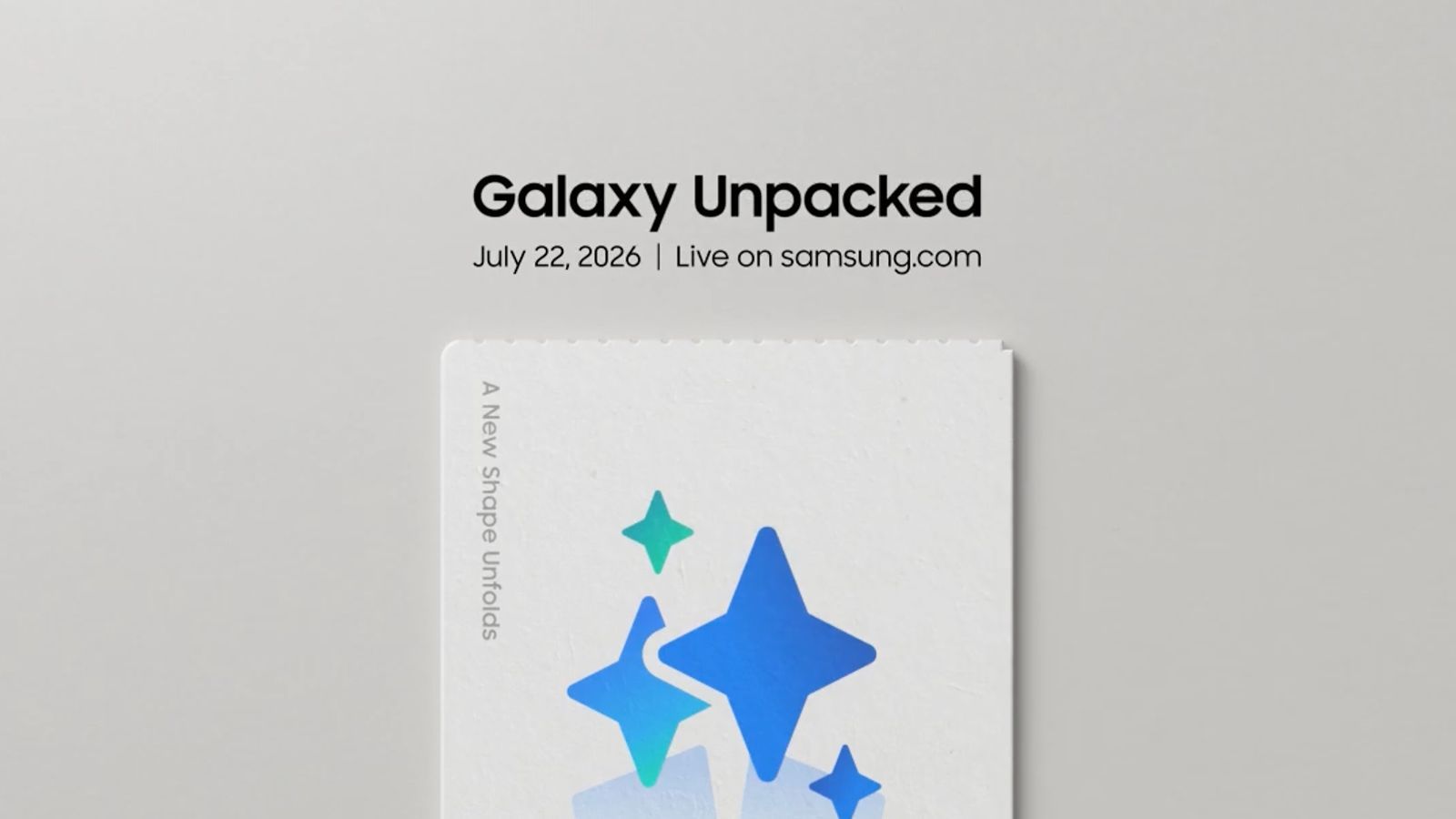 Samsung Galaxy Unpacked 2026 invitation with date and time