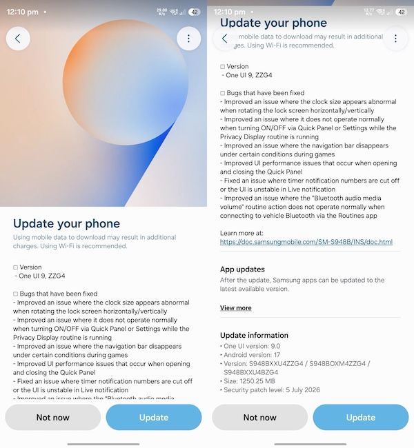 Samsung Galaxy S26 Ultra One UI 9 Beta 4 release changelog Samsung Galaxy S26 Ultra One UI 9 Beta 4 release changelog