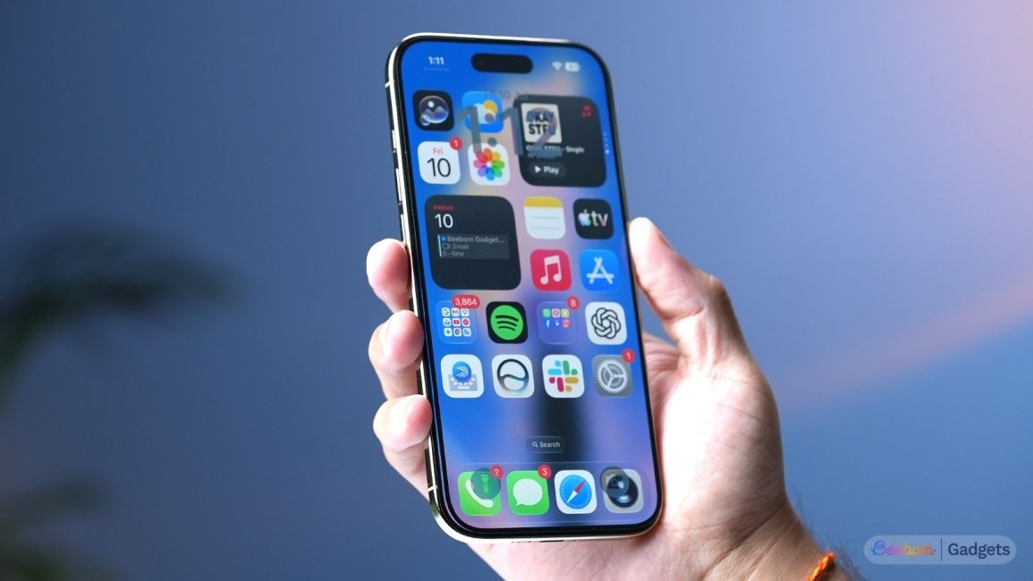 Screen burn-in shown on an iPhone display Screen burn-in shown on an iPhone display