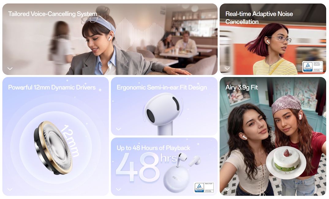Oppo Enco Air 5s key specs at a glance