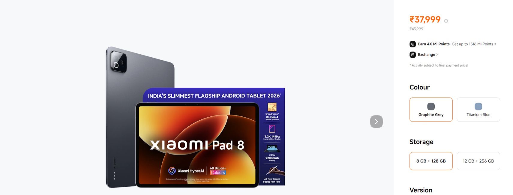Xiaomi Pad 8 price hiked in India Xiaomi Pad 8 price hiked in India