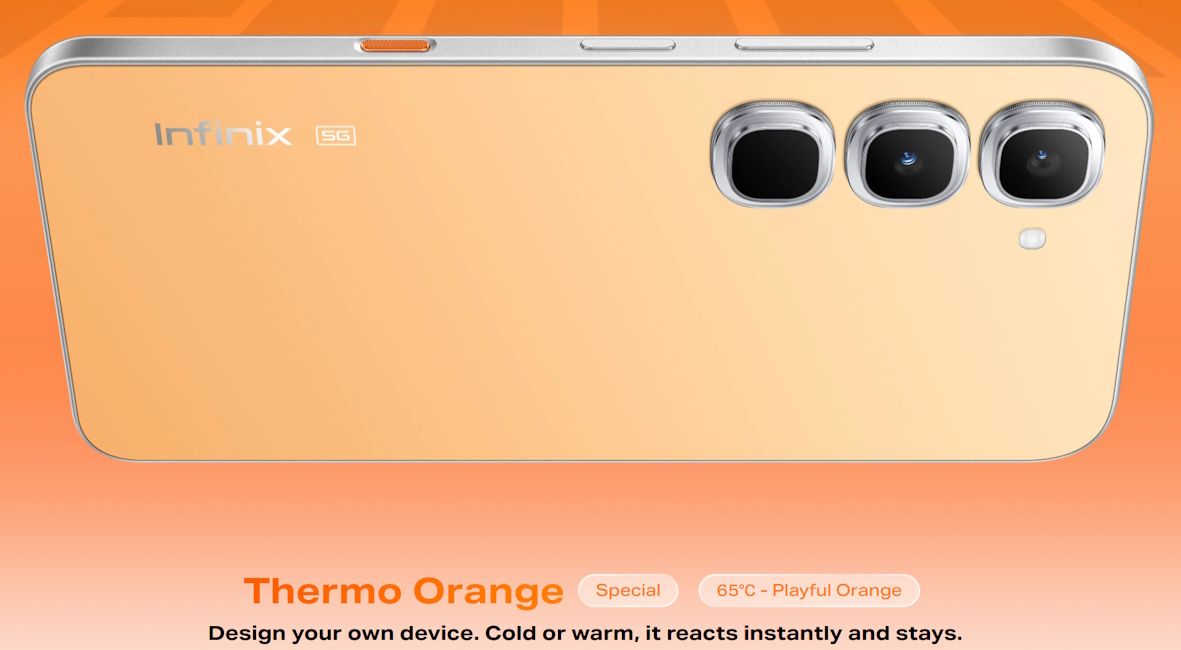 Infinix Hot 70 Pro 5G Thermo Orange colourway