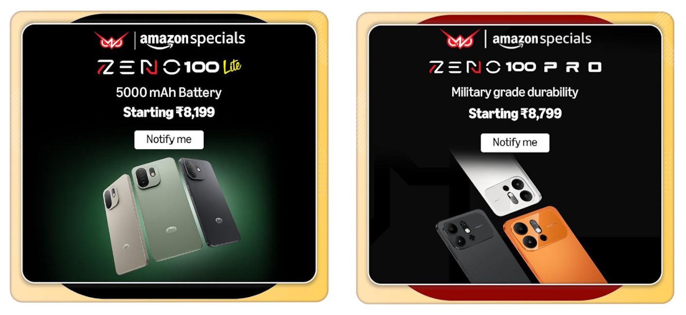 Itel Zeno 100 Pro and Zeno 100 Lite price in India
