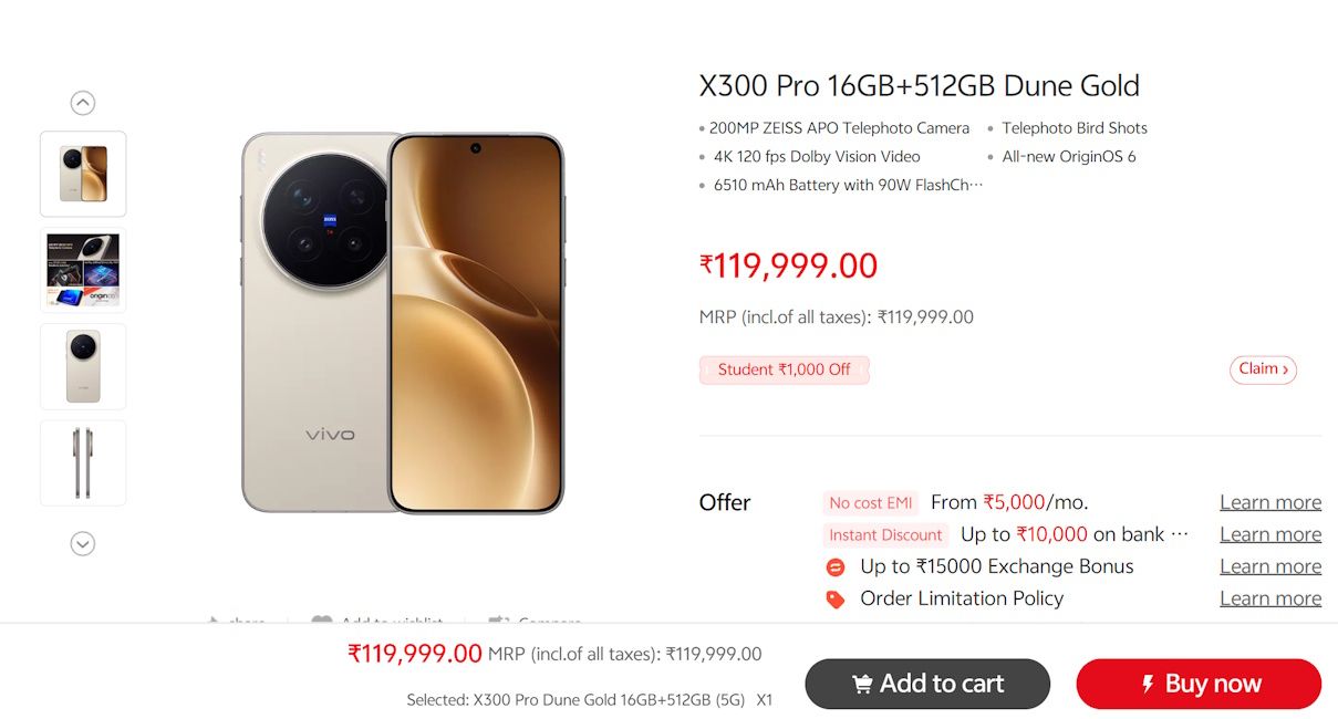 Vivo X300 Pro price hiked in India by Rs 10,000 Vivo X300 Pro price hiked in India by Rs 10,000