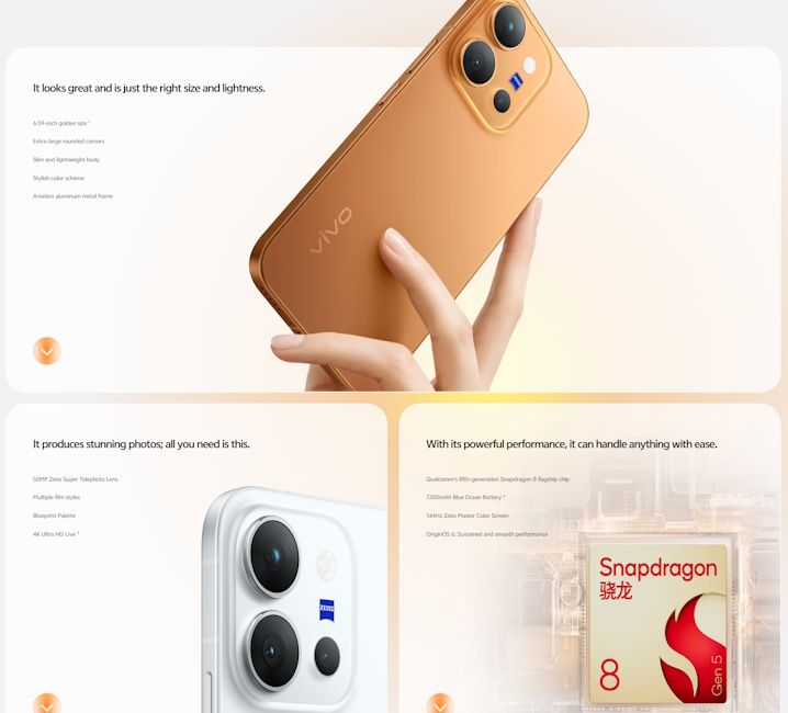 Vivo X300e key specs at a glance Vivo X300e key specs at a glance