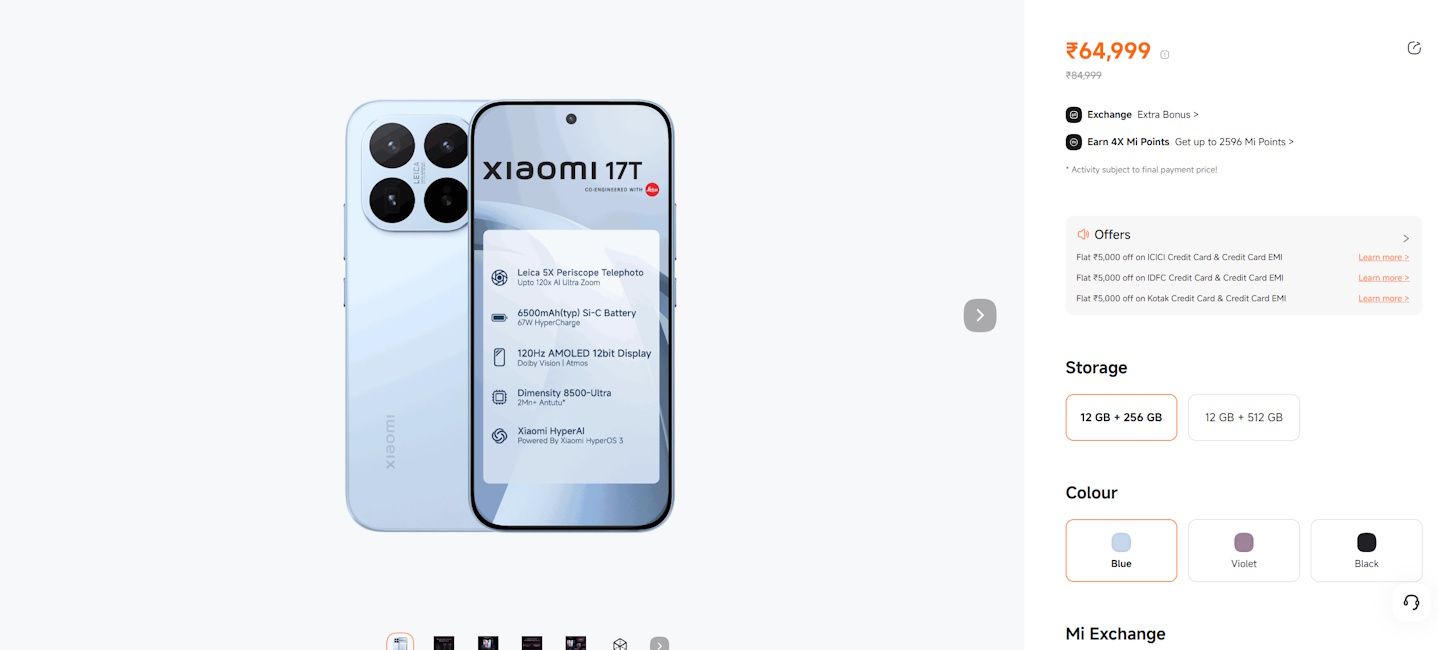 Xiaomi 17T price hiked in Indian 