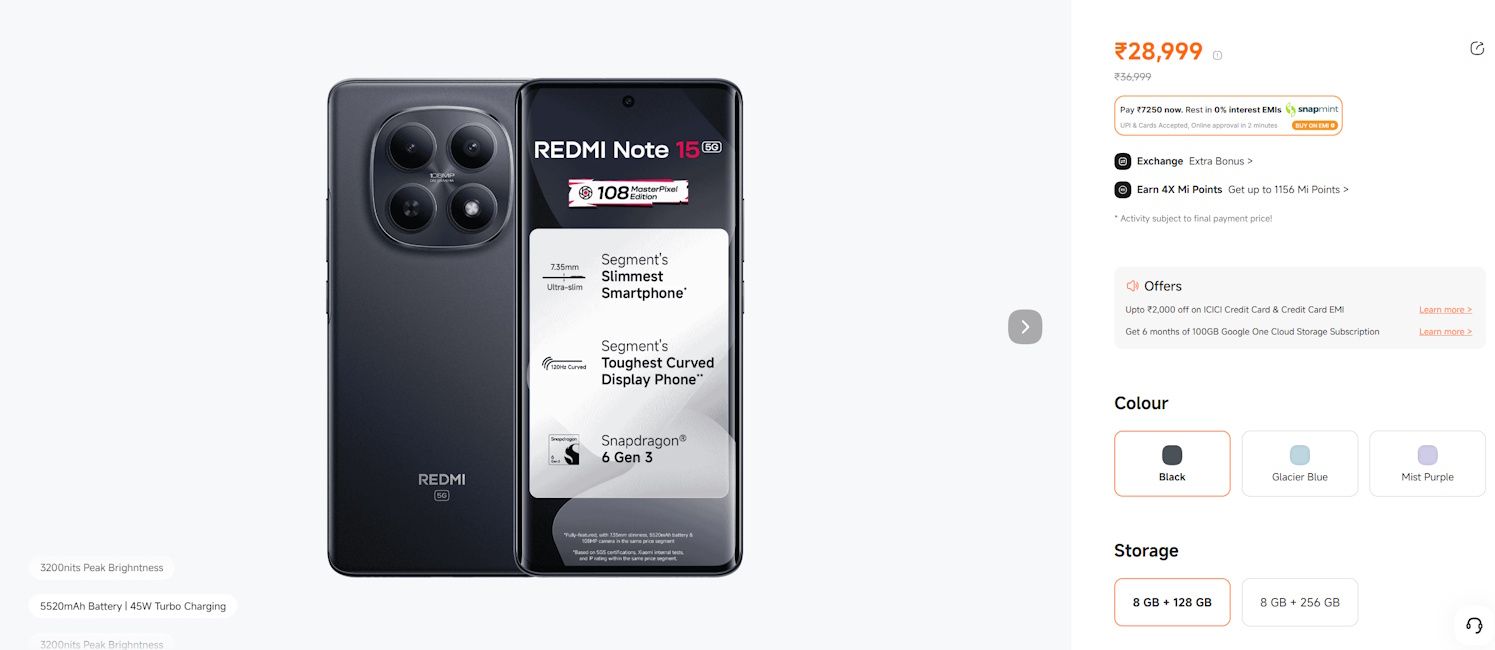 Redmi Note 15 price hiked in India