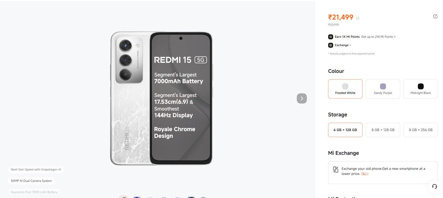 Redmi 15 5G price hiked in India