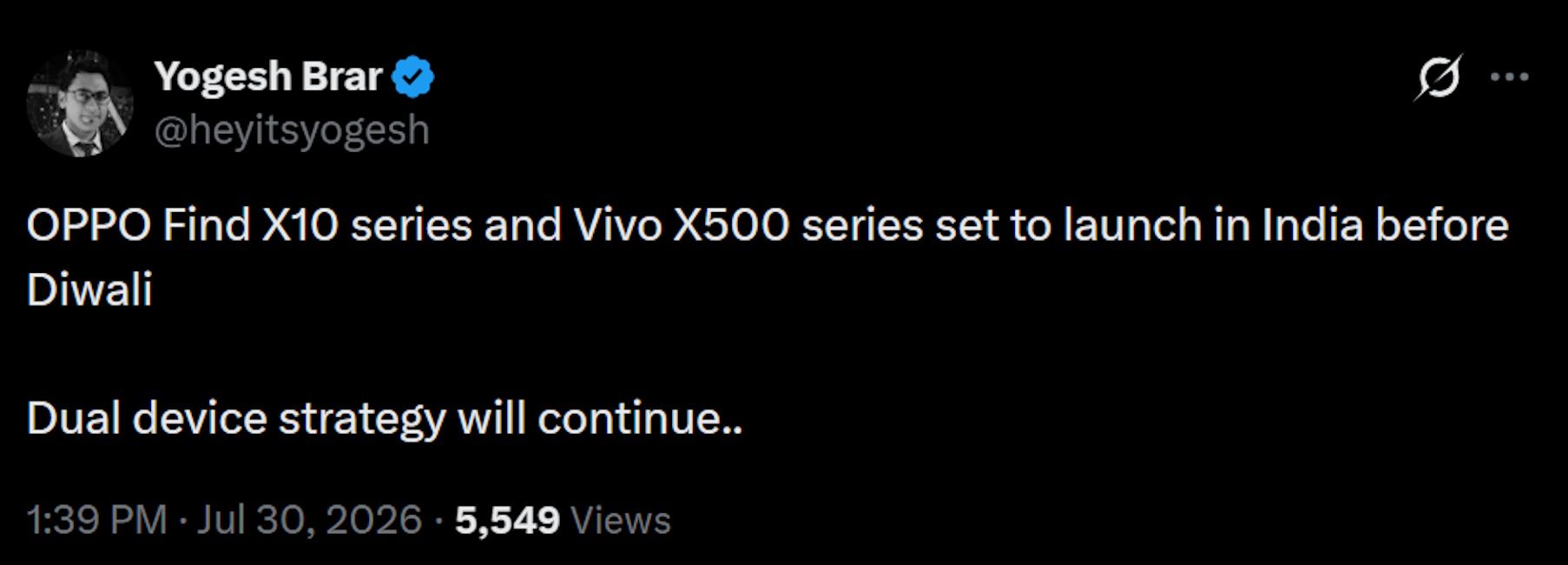 Vivo X500 and Oppo Find X10 India launch timeline leaked to happen before Diwali 2026 Vivo X500 and Oppo Find X10 India launch timeline leaked to happen before Diwali 2026