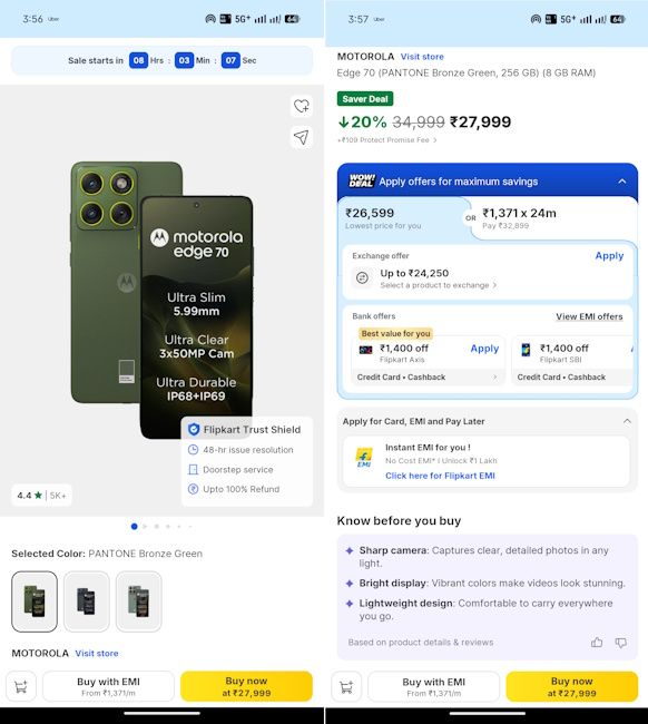 Motorola Edge 70 Flipkart Goat sale 2026 deal Motorola Edge 70 Flipkart Goat sale 2026 deal