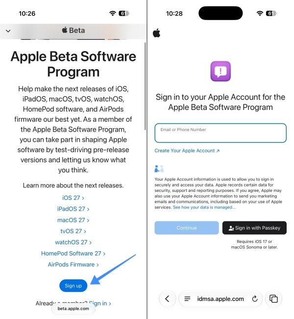Sign Up at Apple Beta Website to get iOS 27 Public beta Sign Up at Apple Beta Website to get iOS 27 Public beta
