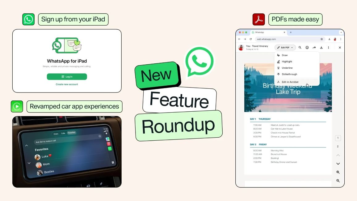 WhatsApp new feature roundup signup from iPads