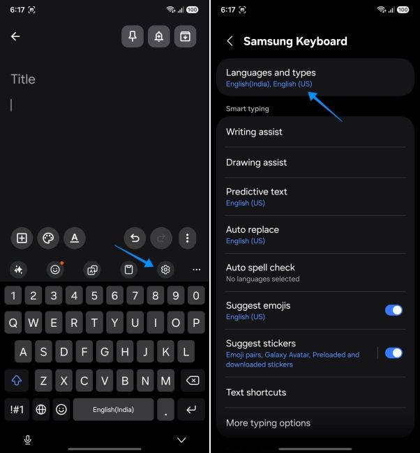 screenshot from an android phone showing how to open samsung keyboard settings screenshot from an android phone showing how to open samsung keyboard settings