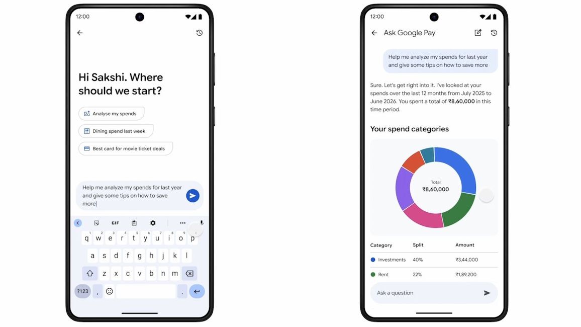 Ask Google Pay answering personal finance questions inside Google Pay