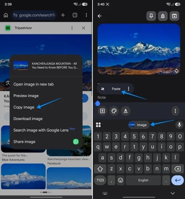 copying image and pasting on an android phone copying image and pasting on an android phone