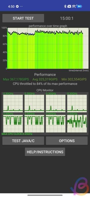 cpu throttling test of dimensity 8500