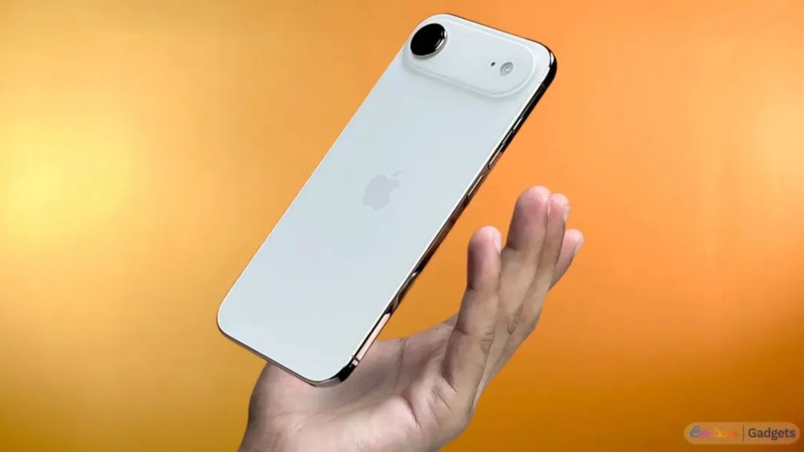 iPhone Air falling into the hand in white colourway illiustration iPhone Air falling into the hand in white colourway illiustration