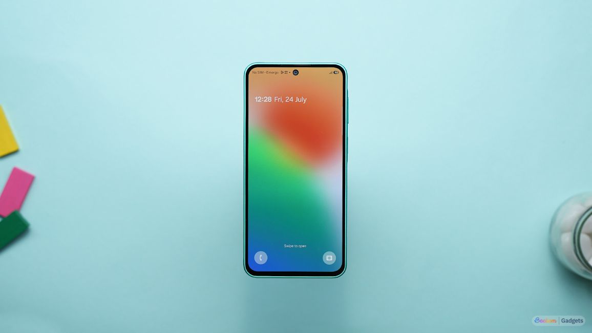 Galaxy F70 Pro display showcased in top down shot