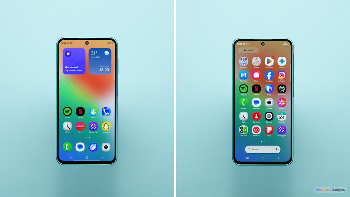 Galaxy F70 Pro One UI software interface showcased