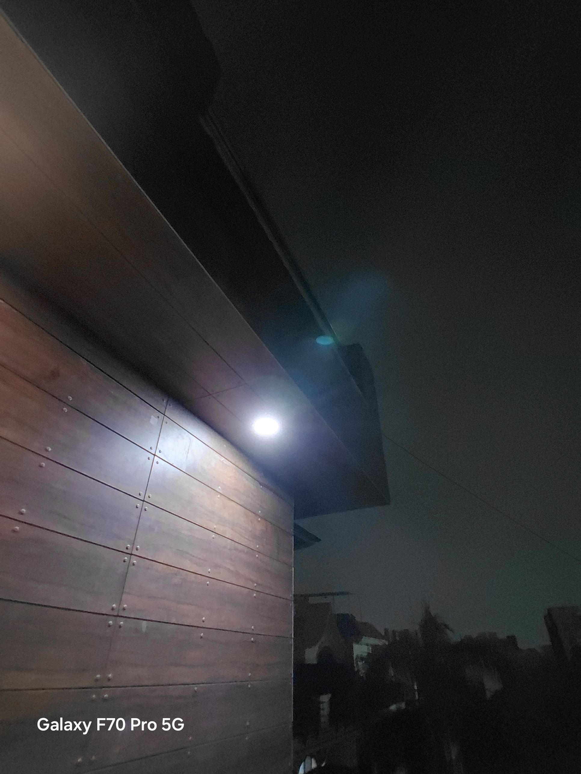Galaxy F70 Pro ultra-wide night shot of light