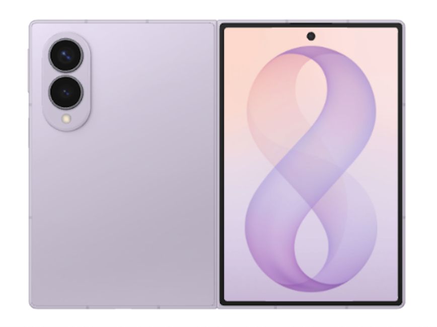 Samsung Galaxy Z Fold 8 Lavender front and back design showcased