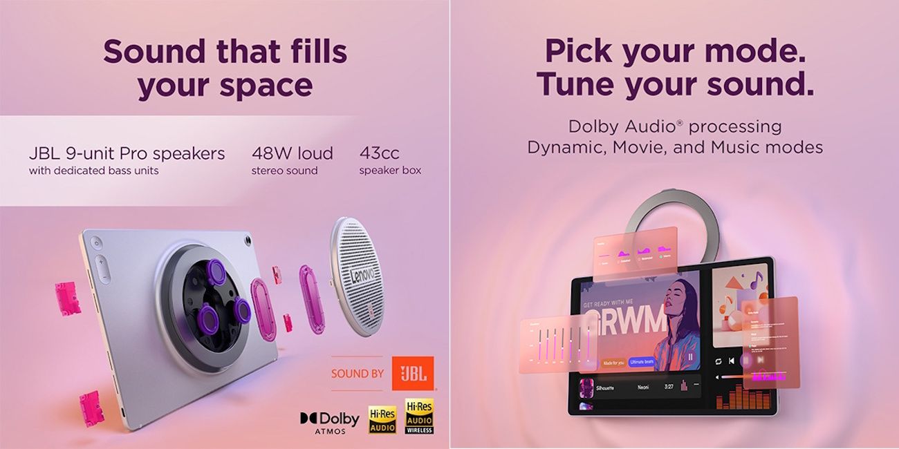 Lenovo Tab Plus Gen 2 features 9 JBL-tuned speakers and different sound modes Lenovo Tab Plus Gen 2 features 9 JBL-tuned speakers and different sound modes