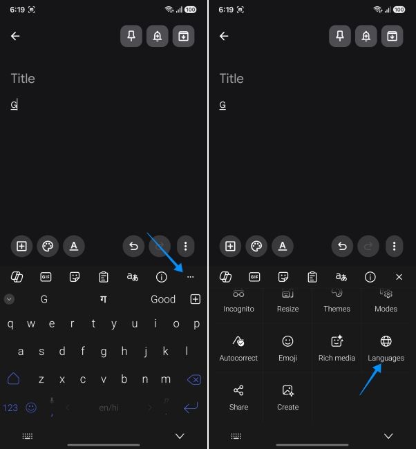 screenshot from an android phone showing how to open language setting in swiftkey screenshot from an android phone showing how to open language setting in swiftkey