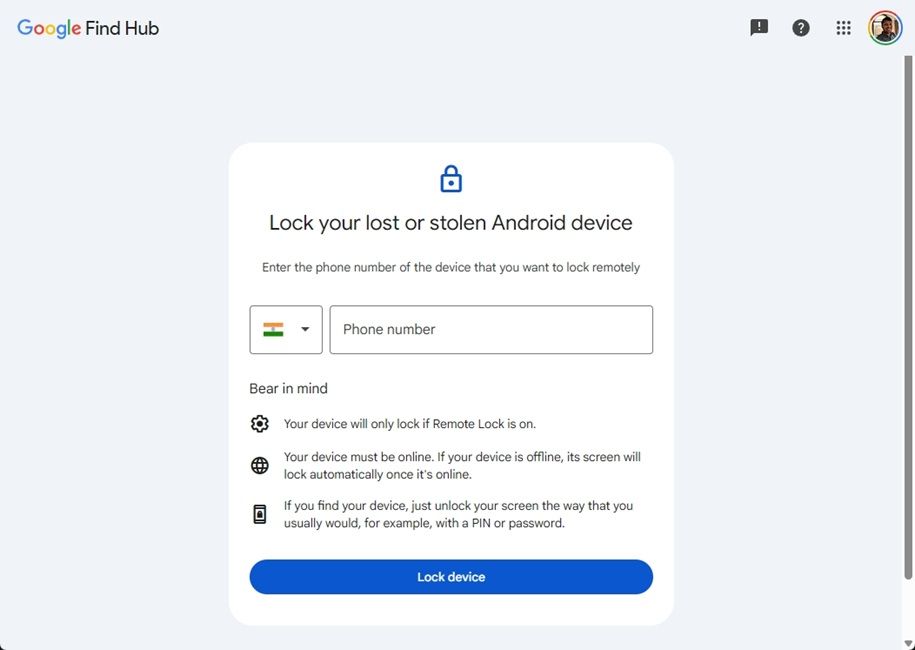 lock your lost android phone via google find hub