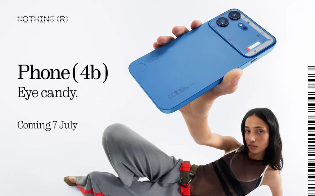 Nothing Phone 4b blue colourway back design showcased in official banner